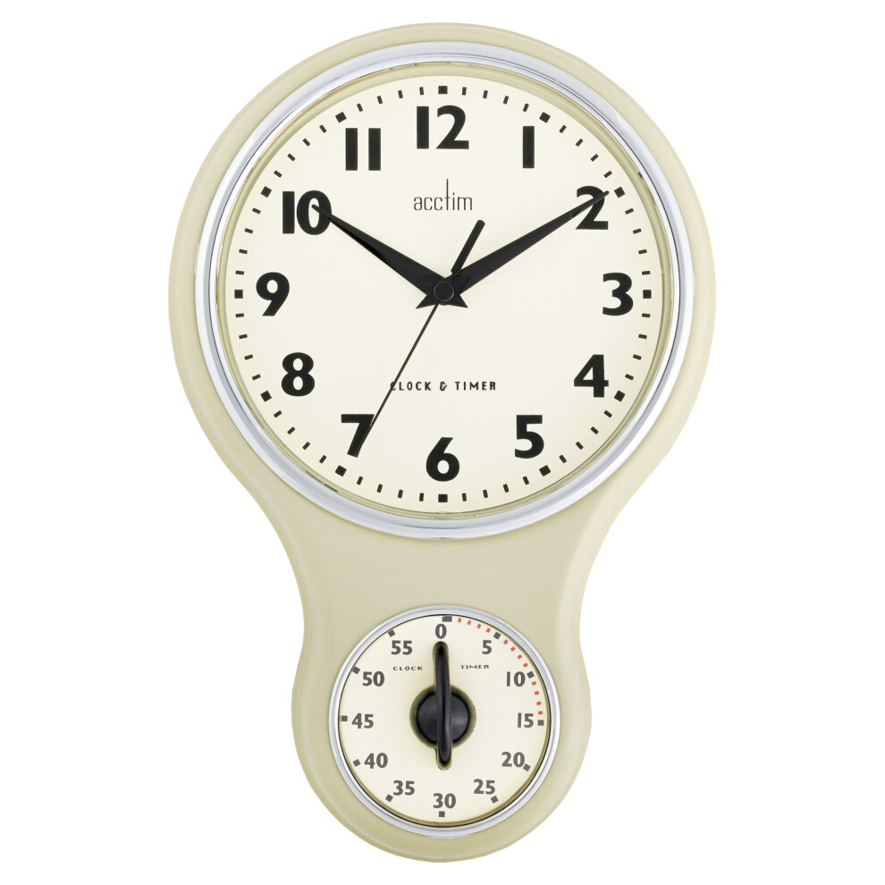 Acctim 21592 Kitchen Time Wall Clock, Cream