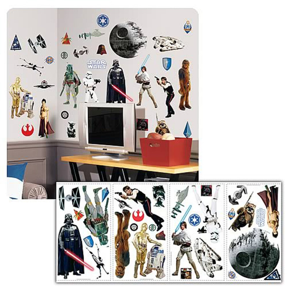 Childrens Bedroom Nursery Star Wars Wall Stickers Removable Repositionable Gift