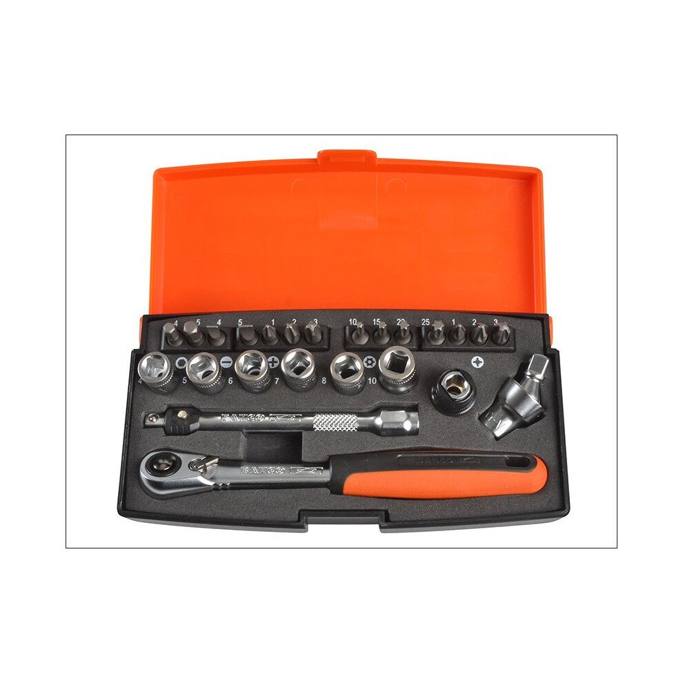 Bahco Socket Set 1/4" Drive Ratchet 24 Piece Sl24