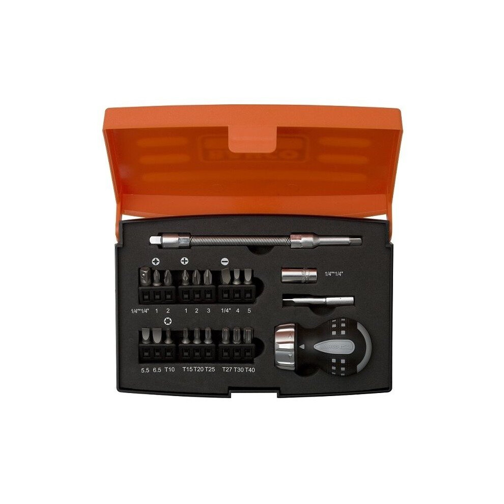 Bahco 808050s22 Stubby Ratchet Screwdriver Set (22 Pieces)