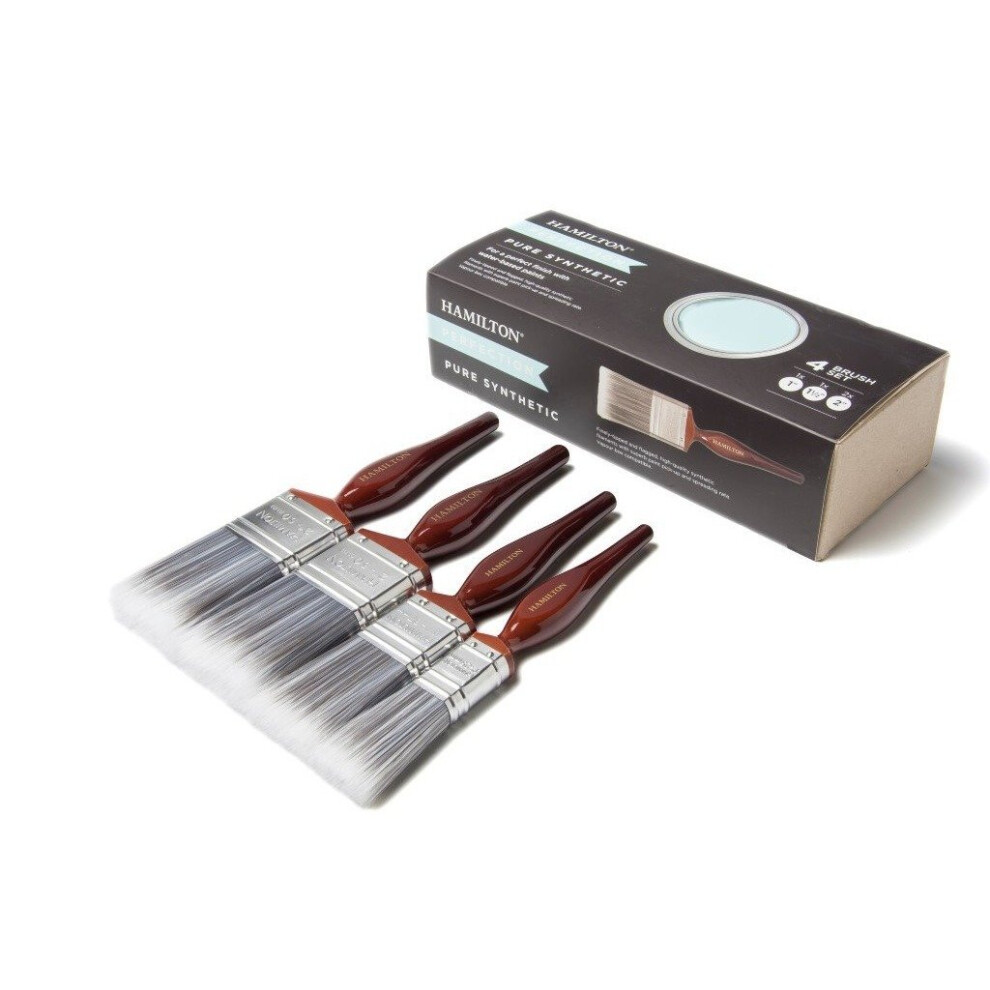 Hamilton 12140-004 Perfection Synthetic Bristle Flat Paint Brush 4pc Set