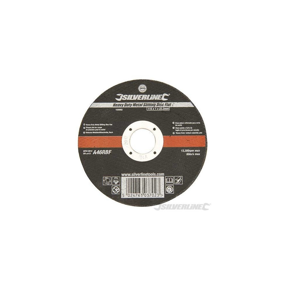 Heavy Duty Metal Slitting Disc 115 x 1.2 x 22.23mm Pack Of 10