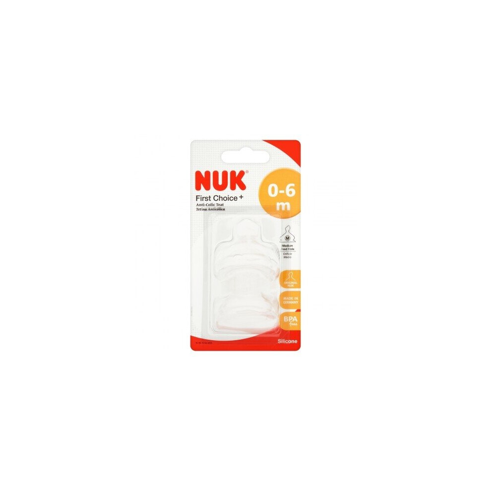 Nuk Silicone Teat Size 1 Medium Hole 2 Pack