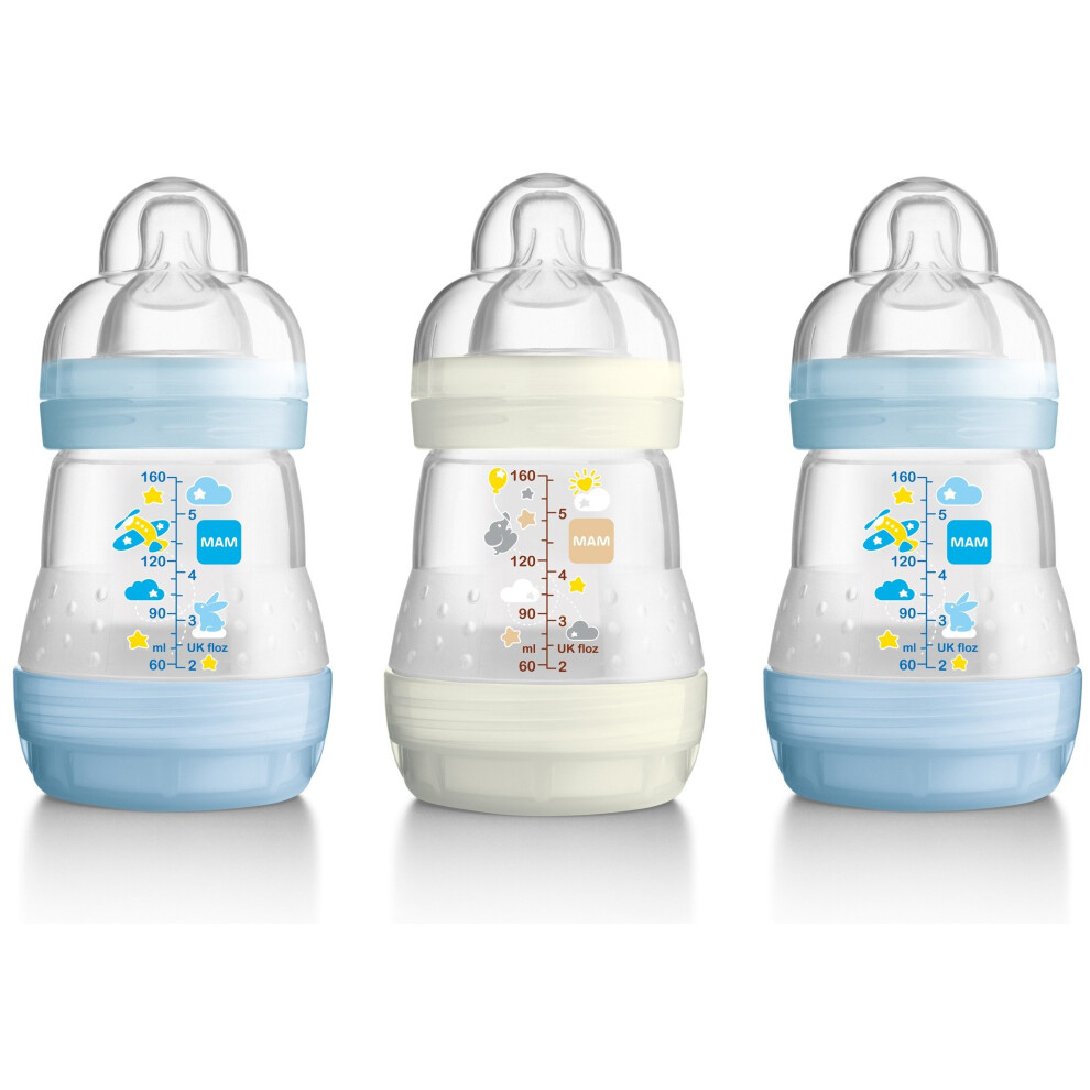 Mam Anti-colic 160ml Bottle - 3pk Boy