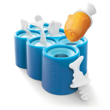 Genuine Zoku Slow Pops - Fish Pops - Set of 6 Ice Lolly Moulds with Drip Guards