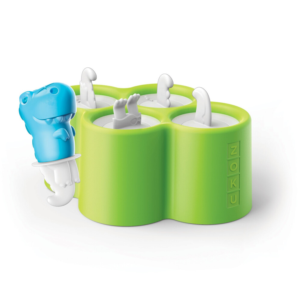 Genuine Zoku Dino Pops - Slow Pops - Dinosaur Ice Lolly Moulds with Drip Guards