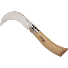 Couteau serpette - OPINEL - n10 - Lame courbe inox 10 cm - Manche hêtre vernis - Système Vireloc