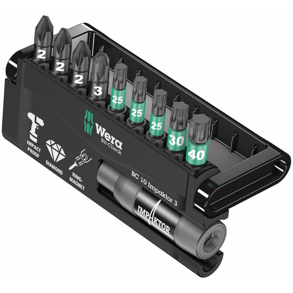 Wera 05057683001 Impaktor Bit Check Set 8755/67-9/IMP DC 1 Black