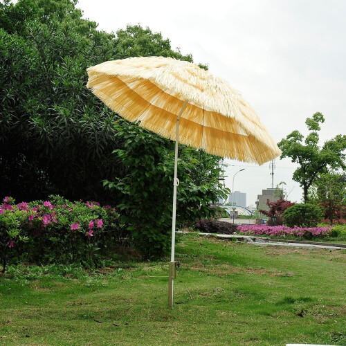 Outsunny Folding Straw Garden Umbrella Hawaiian Style Parasol on OnBuy