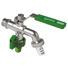 Double Duo Outlet Garden Outdoor Tap Ball Valve Faucet 1/2" X 3/4" X 3/4" Bsp