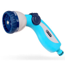 Garden Hose Plastic Soft Spray Hand Gun Nozzle - 8 Modes + Flow Regulation
