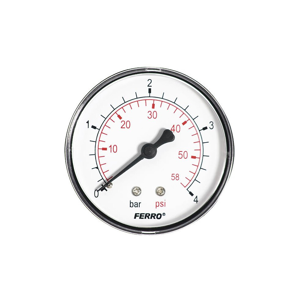 60Mm 4Bar 60Psi Pressure Gauge Air Oil Or Water 1/4" Bspt Rear Entry Manometer 5901095655050