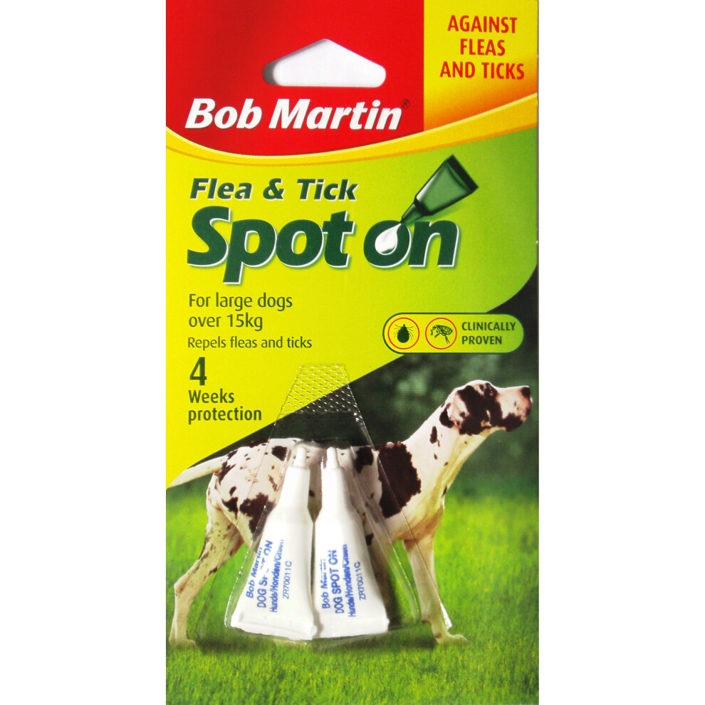 Dog Larger Puppy BOB MARTIN Spot On Flea And Tick Treatment Over 15Kg