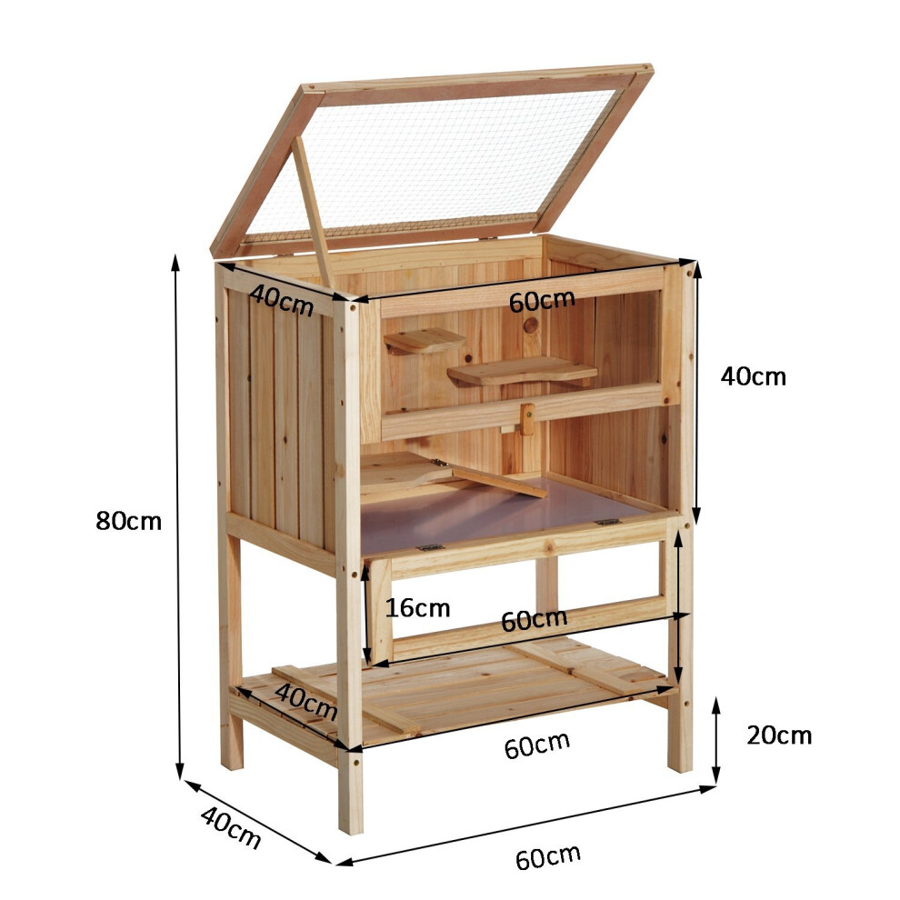 PawHut Wooden Hamster House Large Wooden Hamster Cage on OnBuy