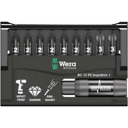 Wera Set d'embouts - WERA - 8755-9/IMP DC Impaktor - Acier haute qualité - Pack complet 1