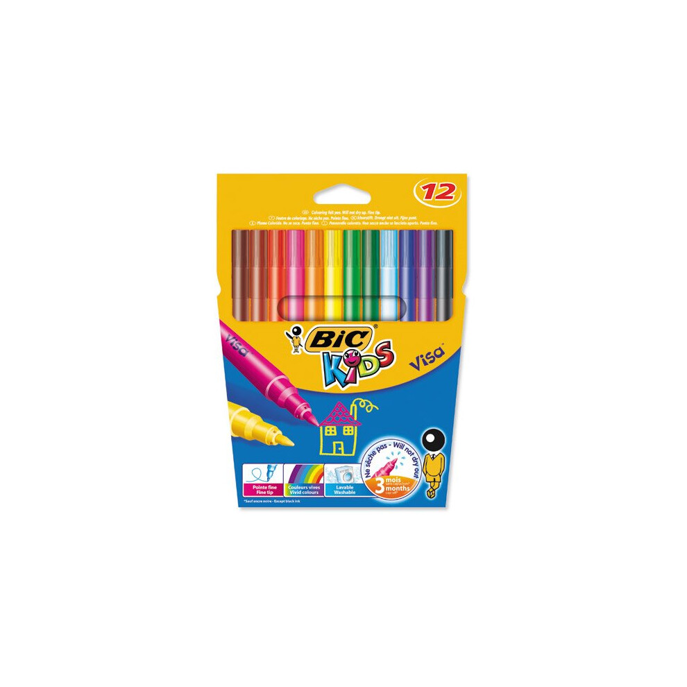 Bic Kids Visa Felt Pens Pack 12