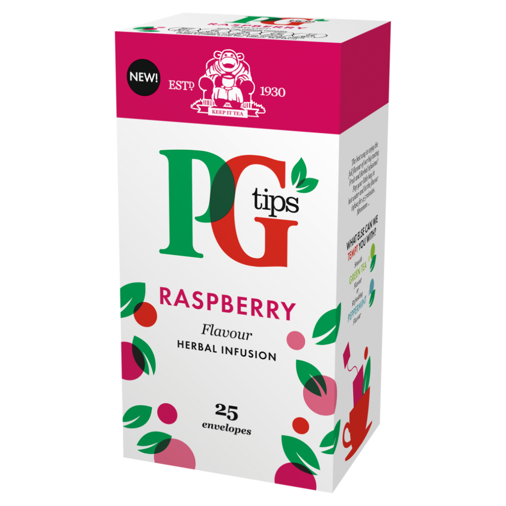 Pg Tips Raspberry Enveloped Tea Bags 25S Size 25