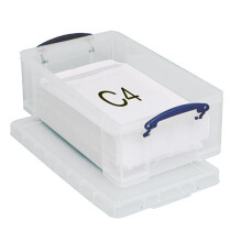 Really Useful Clear 12-Litre Storage Box with Locking Lid - Transparent, Stackable, Easy-Grip Handles