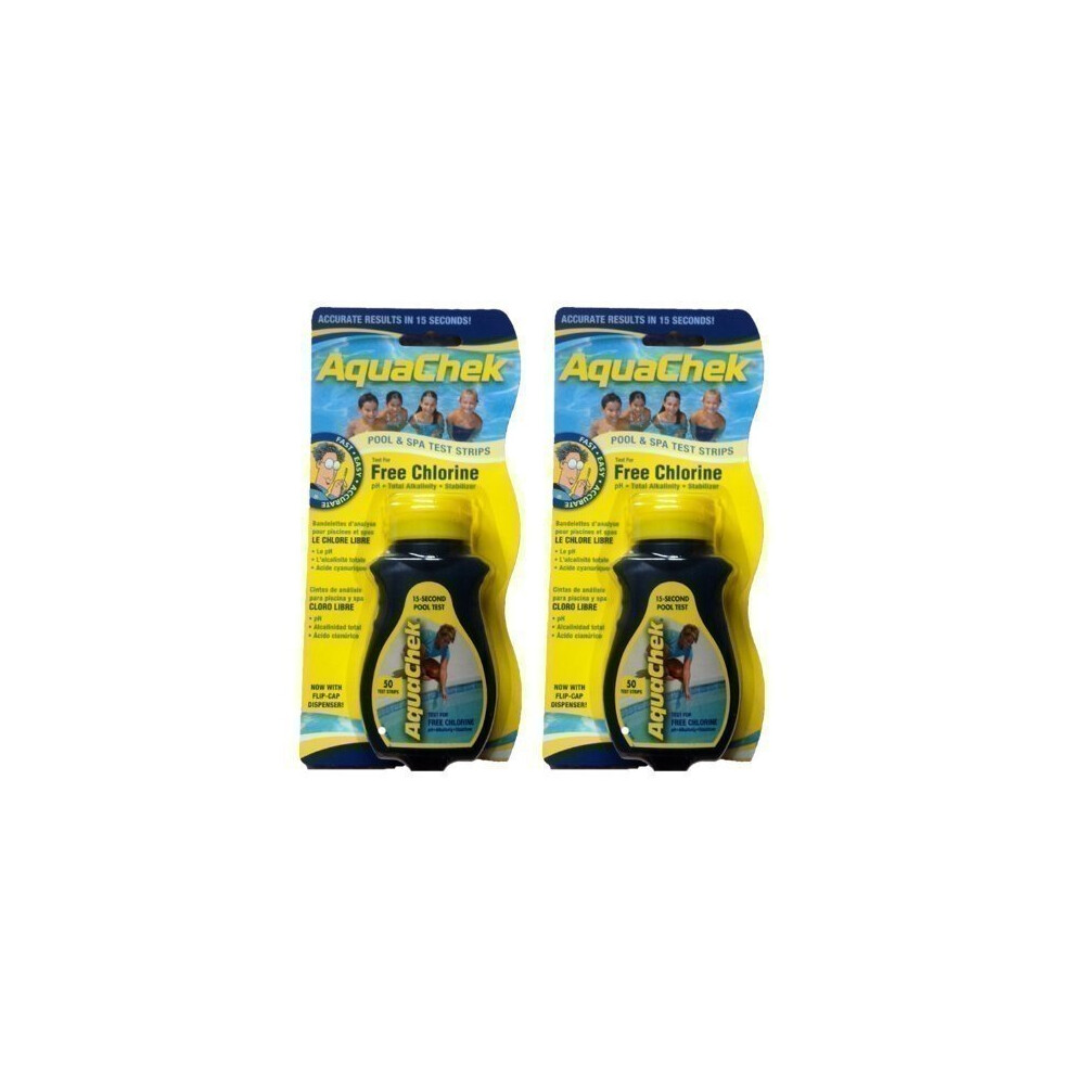 2x AquaChek 4 in 1 Test Strips - Swimming Pool and Spa Test Strips - Yellow