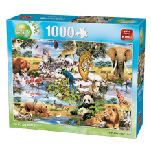 KING 5481 Tierwelt Wildtiere Puzzle 1000 Teile, 49 x 68 cm