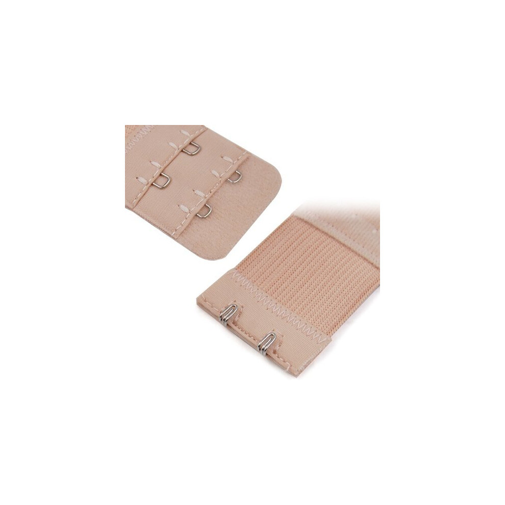 Trixes 3pc Bra Extension Straps 2 Hook Black White Beige Flexible