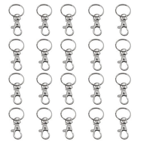 20pc Trixes Small Swivel Clasp Keyrings | Lobster Clasp Keychain Set