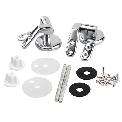 2pc Trixes Chrome Finish Toilet Seat Hinges | Chrome Toilet Hinges