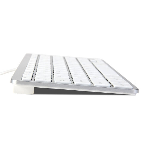 Trixes Slim Mini Wired USB Keyboard in Silver & White 2