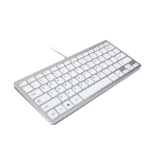 Trixes Slim Mini Wired USB Keyboard in Silver & White