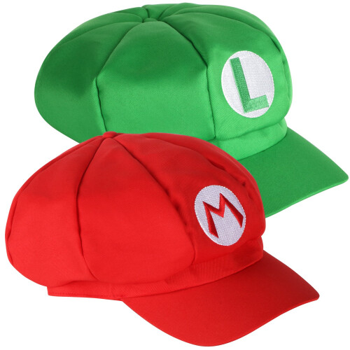 Trixes 2pc Mario & Luigi Hats | Video Game Theme Caps