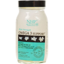 Natural Health Practice Omega-3 Support 60 Capsules - Ultra-Pure Wild Deep-Sea Fish Oil with High EPA & DHA
