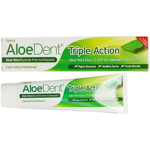 Aloe Dent Triple Action Aloe Vera Gel Toothpaste Fluoride Free 100ml
