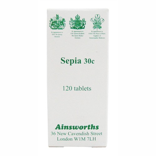 Ainsworths Sepia 30c Single Counter Remedy 120 Tabs