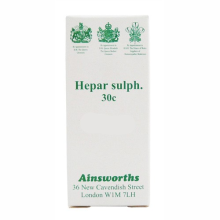 Ainsworths Hepar Sulph 30c Single Counter Remedy 120 Tabs