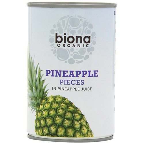 Biona Organic Pineapple Pieces in Pineapple Juice 425g