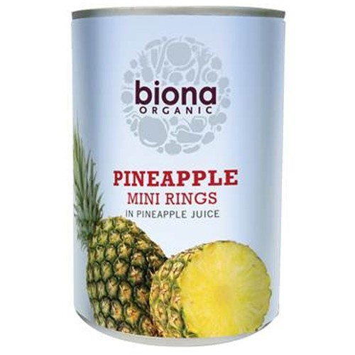 Biona Mini Pineapple Rings in Pineapple Juice Organic 42