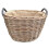 Medium Oval Hessian Lined Log Basket 1