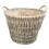 Round Grey Hessian Lined Log Basket 1