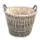 Small Round Grey Log Wicker Basket 1
