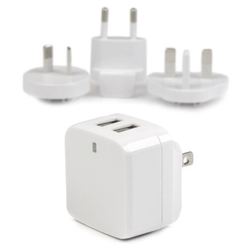 StarTech.com Cargador de pared USB - STARTECH - USB2PACWH - 2 puertos - 17W - Viaje internacional 2