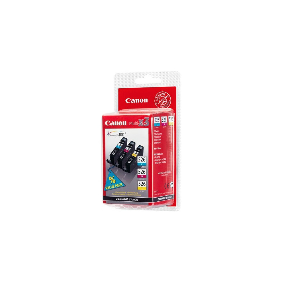 Canon Cli-526 C/M/Y Pack Cyan,Magenta,Yellow Ink Cartridge