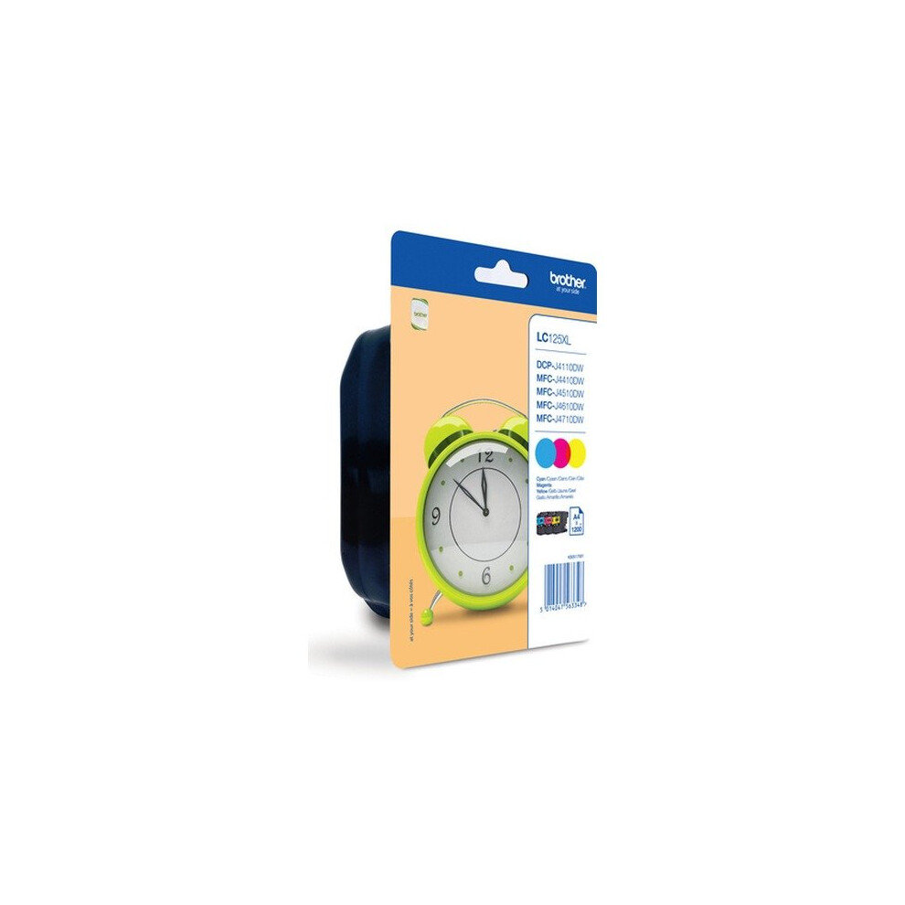 Brother Lc-125Xlrbwbp Ink Cartridge Cyan/Magenta/Yellow