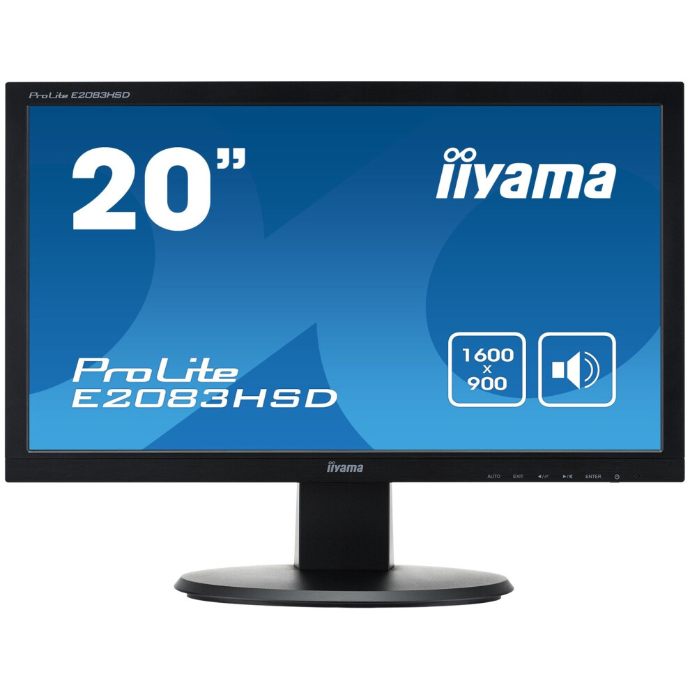 Iiyama Prolite E2083hsd-b1 19.5" Hd Tn+film Black Computer Monitor Led Display