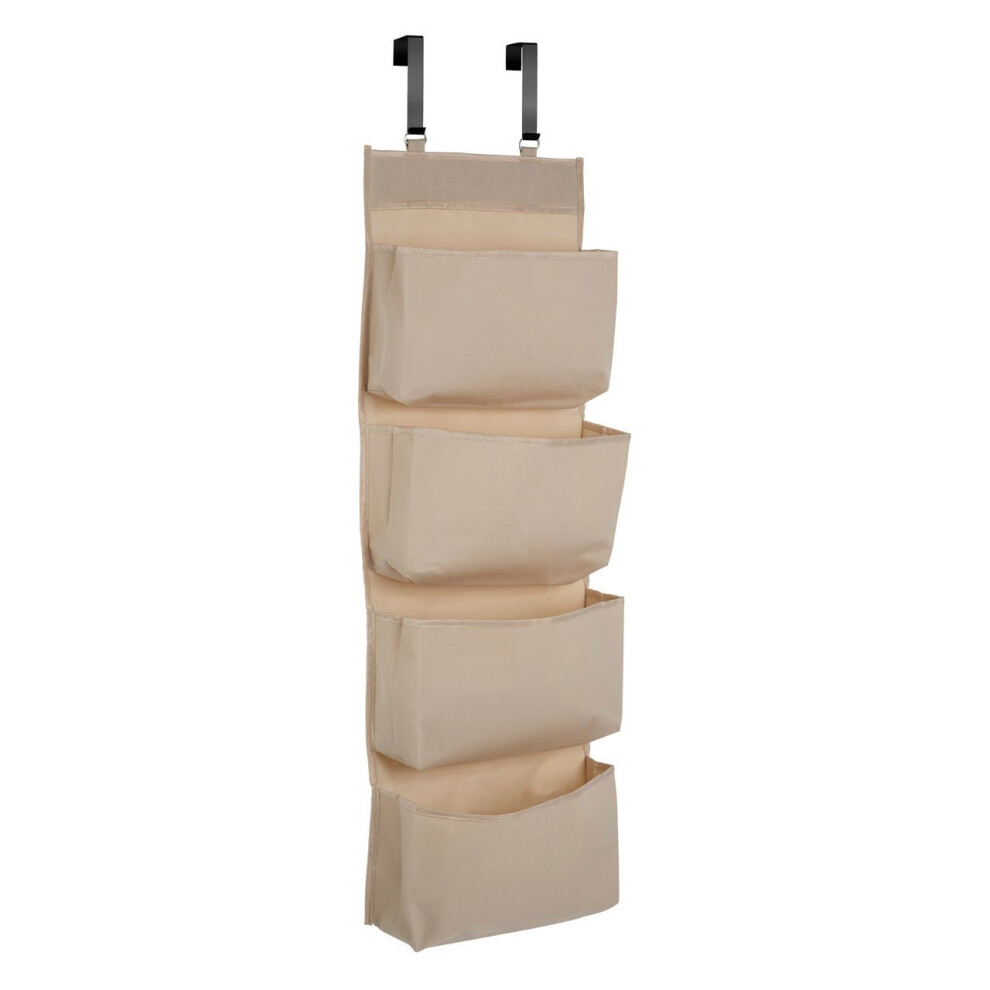 Premier Housewares Over Door Organiser | Hanging Door Storage Bag Cream