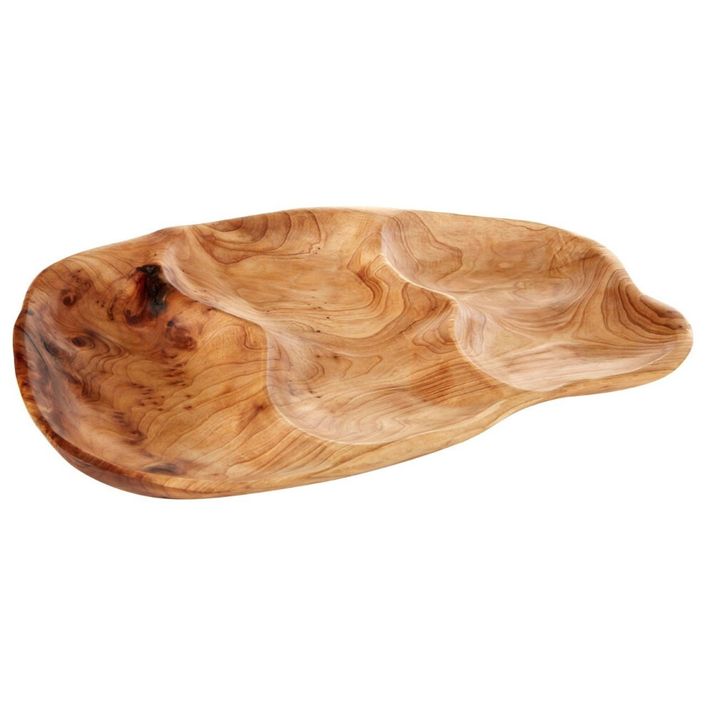 Natural Cedarwood Kora 3 Compartments Serving Tray