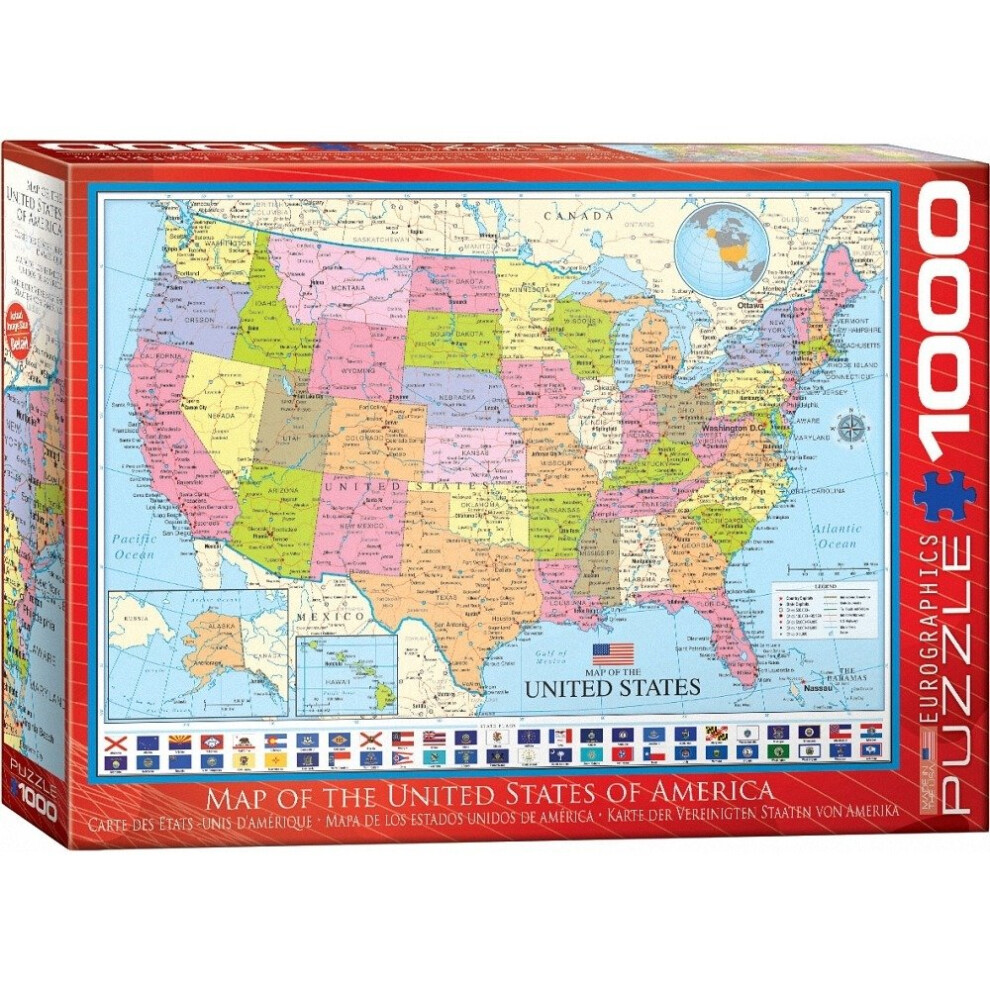 Eg60000788 - Eurographics Puzzle 1000 Pc - Map of the United States