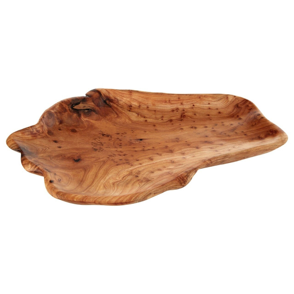 Natural Cedarwood Kora Serving Dish With Dotted Detail