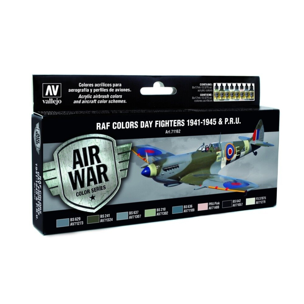 Val71162 - Av Vallejo Model Air Set - Wwii Raf Day Fighters (x8)