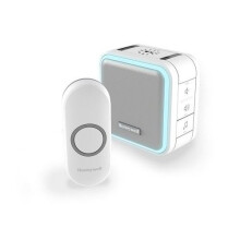 Wireless Portable Doorbell with Halo Light, Sleep Mode and Push Button  White