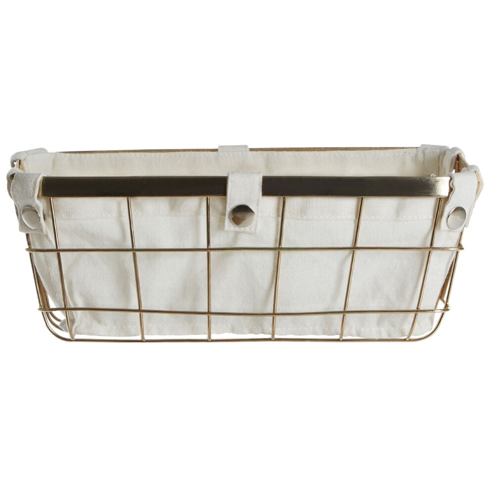 Iron Wire Storage Basket with Liner, Gold